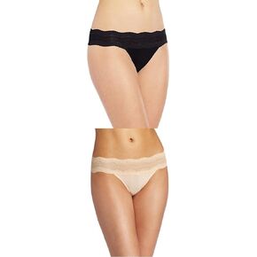 Cosabella Women's Dolce Bikini Panty, Black/Blush, Medium