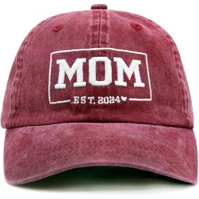 Funny Dad Mom Est 2024 Hat, Gifts for New Parents, New Mom and Dad Hats, Embroidered Adjustable Baseball Cap
