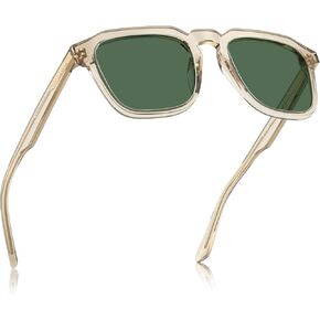 CARFIA Acetate Classic Square Polarized Sunglasses for Men UV400 Lenses Hand-crafted Frame Outdoor Eyewear CA5352WS