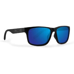 Epoch Delta Golf Sport Riding Sunglasses Black Frame Blue Mirror Polarized Lens