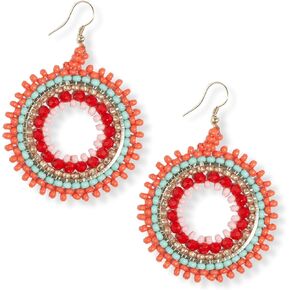 INK+ALLOY Boho Beaded Hoop Earrings for Women, Lulu Seed Bead Circles Large Statement Hoops, Handmade Jewelry for the Modern Bohemian, 2.75-Inch in Saudi Arabia