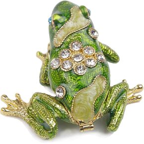SEVENBEES 3 Frog Figurines Collectibles Jewelry Box Decorative Hinged Trinket Boxes