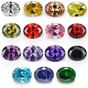 Size 4x6mm-10x12mm 5A Oval Cut Loose Cubic Zirconia Stones Mix 15 Colors CZ Stone Synthetic Gemstone for Jewelry Making