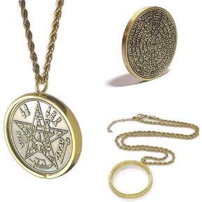 Tetragrammaton + 72 names of God + 1FitAll King Solomon Coin bezel kabbalah seal talisman Necklace