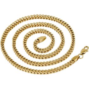 5 Times Real 14k/ White Gold Plated Franco Link Chain 2.5mm/4mm Stainless Steel Bracelet and Necklace for Men Women
