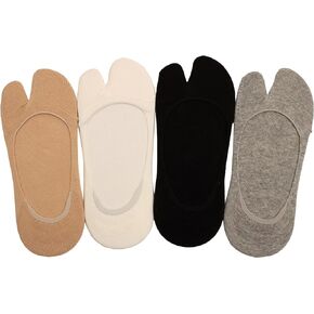 جوارب WOWFOOT النسائية مقسمة عند أصابع القدم ذات قصة منخفضة لأحذية Tabi Geta Sandal Lofer Boat