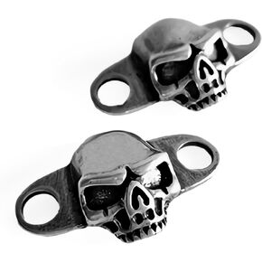 ODIINCY Shoe lace Charms Shoelace Buckle, Fashion Metal Skull Shoelaces Charms Decorations for Sneakers Boots Casual Shoes Accessory