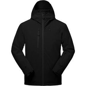 fit space Men's Ski Jacket Waterproof Winter Snow Rain Coat Alpine Windbreaker Insulated Hooded