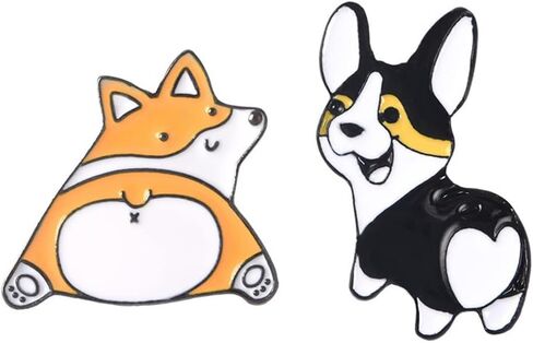 2Pcs Cute Cartoon Dog Brooch Husky Shiba Inu Animal Pin Enamel Pin Metal Lapel Badge Pin Gift for Backpacks Badges Hats Bags for Women Girls Kids, Metal, no gemstone in Kuwait