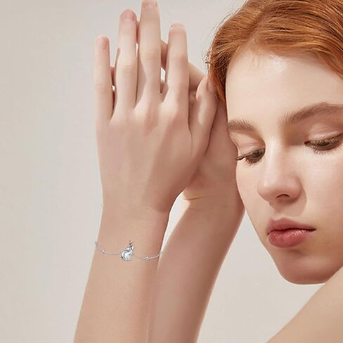 HUKKUN Ladybug/Cow/Cross/Autism Awareness Bracelet for Women Sterling Silver Adjustable Bracelet Jewelry Gift for Girls Daughter Wife in Kuwait