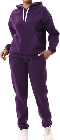 Women Tracksuit Oversize 2 Pieces Outfit Casual Long Sleeve Sweatsuits Set with Pocket in Saudi Arabia