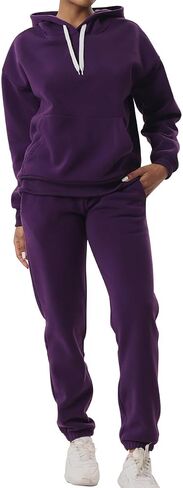 Women Tracksuit Oversize 2 Pieces Outfit Casual Long Sleeve Sweatsuits Set with Pocket in Saudi Arabia