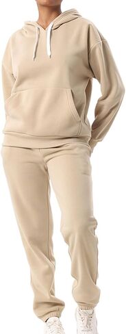 Women Tracksuit Oversize 2 Pieces Outfit Casual Long Sleeve Sweatsuits Set with Pocket in Saudi Arabia