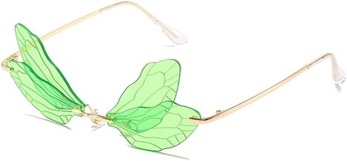 LASPOR Dragonfly Rimless Sunglasses for Women Vintage Gold Metal Frameless Butterfly Glasses UV400 Protection Eyewear in Saudi Arabia