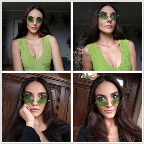 LASPOR Dragonfly Rimless Sunglasses for Women Vintage Gold Metal Frameless Butterfly Glasses UV400 Protection Eyewear in Saudi Arabia