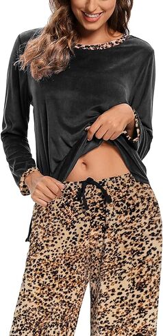 IZZY TOBY Women Warm Fleece Pajamas Flannel Pajamas Sets Long Sleeve Winter Pajama Set Ladies Thermal Pjs in Kuwait