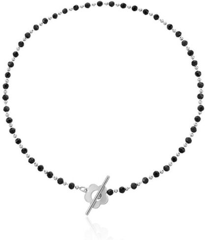 Plum Blossom Daisy Flower Choker Necklace Crystal Beaded Imitation Pearl Toggle Clasp for Women Girls Elegant Boho Clavicle Chains Minimalist Jewelry in Saudi Arabia