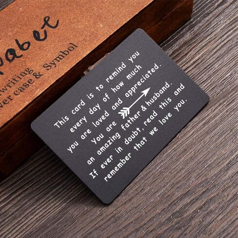 محفظة للزوج، بطاقة إدخال من الزوجة، محفظة معدنية منقوشة، بطاقة عيد ميلاد للزوج (الأب والزوج) in Kuwait