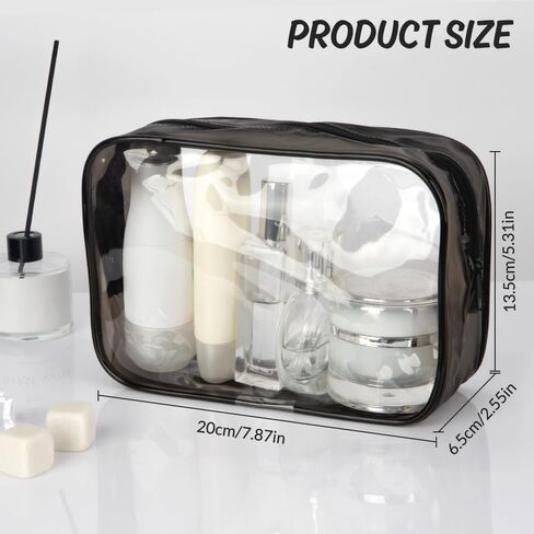 Clear Toiletry Bag, 3 Pack Clear Makeup Bag, Clear Travel Bags for Toiletries, Clear Toiletry Bags for Traveling, Clear Cosmetic Bag, Quart Size Travel Bag Tsa Approved, Clear Makeup Bags With Zipper in Kuwait
