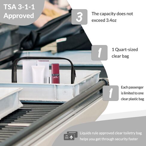 Clear Toiletry Bag, 3 Pack Clear Makeup Bag, Clear Travel Bags for Toiletries, Clear Toiletry Bags for Traveling, Clear Cosmetic Bag, Quart Size Travel Bag Tsa Approved, Clear Makeup Bags With Zipper in Kuwait