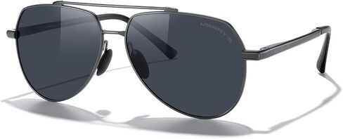 MERRY'S Men Classic Pilot Sunglasses for Men Women - Polarized Driving Sun glasses Mirrored Lens UV 400 Protection 58 MM in Saudi Arabia