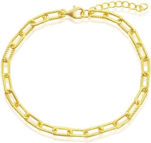 سلسلة ربط مشبك الورق Bracelest | مجوهرات من الفضة الإسترليني المطلية بالفضة/الذهب للنساء أو المراهقين in Saudi Arabia