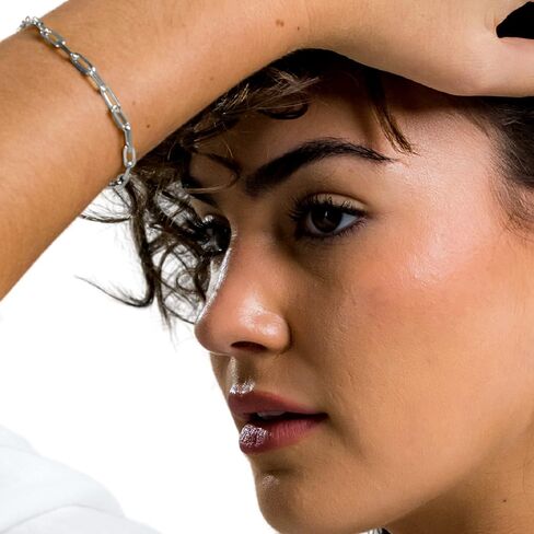 سلسلة ربط مشبك الورق Bracelest | مجوهرات من الفضة الإسترليني المطلية بالفضة/الذهب للنساء أو المراهقين in Saudi Arabia