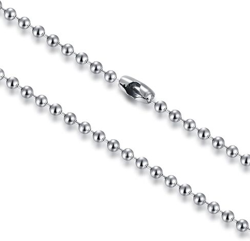 2-5mm Mens Womens Stainless Steel Silver Ball Necklace Chain 18-30 Inch 3Pcs a Set in Kuwait