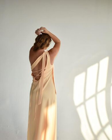 The Drop Women's Pela Banana One Shoulder Maxi Dress by @carolinecrawfordpatterson in Saudi Arabia