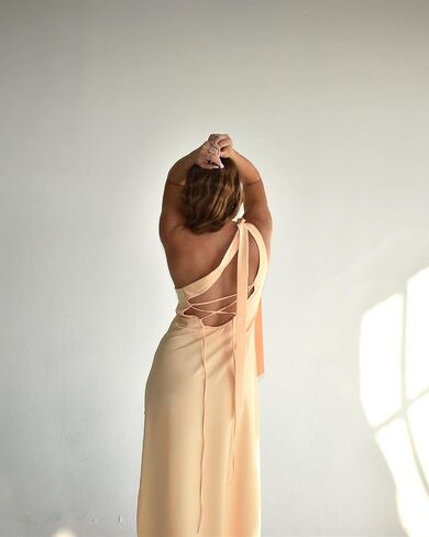 The Drop Women's Pela Banana One Shoulder Maxi Dress by @carolinecrawfordpatterson in Saudi Arabia