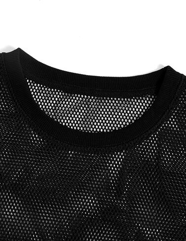 Milumia Women's Fishnet Sheer Crew Neck Tank Top Sleeveless Shirt Tanks Streetwear in Saudi Arabia