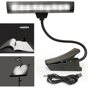 AxcessAbles Orchestra 9 LED USB Music Stand Light | Clip-On USB or Battery Operated Lamp with Adjustable Goose Neck | DJ Table, Mixer, Professional Music Stand Light, Reading Light