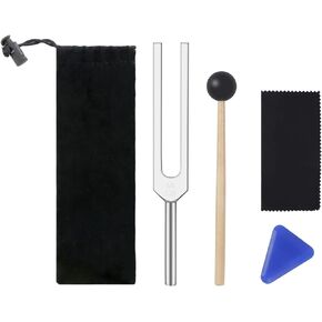 Tuning Fork 528 Hz Tuning Forks with Silicone Hammer and Cleaning Cloth for Healing Chakra DNA Repair Sound Healing Musical Instrument Tuning Fork