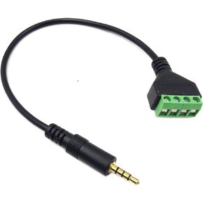 Poyiccot 3.5mm (1/8") TS Mono Male to 2 Pin Screw Terminal Female Headphone Balun Solderless Converter Adapter Cable 30cm (3.5mm M/ 2pin)