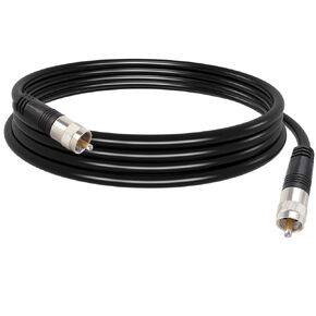RG8X Coaxial Cable 50ft (15m), CB Coax Cable, UHF PL259 Male to Male Coaxial Cable Connector for HAM Radio, Antenna Analyzer