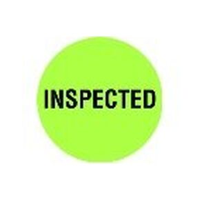 TapeCase INVLBL-027"Inspected" Inventory Control Label in Orange [Pack of 1000] - 2 in. Circular Label for Marking, Color Coding, Notating Inventory Items
