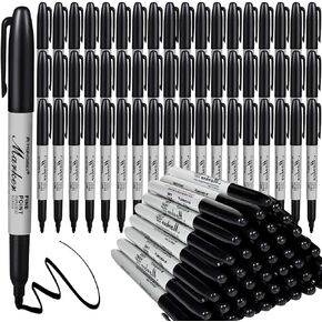 Yahenda 150 Pack Permanent Markers Bulk Permanent Marker Set Fine Point Marker Pens Work on Wood, Metal, Stone, Glass Waterproof Quick Drying for Home Office Supplies(Black, Blue, Red)