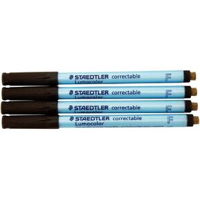 Lumocolor Correctable Pen Fine Point Black Set of Four