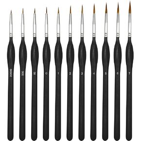 Fine Detail Paint Brushes Set 11pcs, Miniature Painting Brushes Kit for Oil, Acrylic, Models,Watercolor and Gouache, Nylon Hair Paint Brush, Professional Artist Supplies with Ergonomic Handle