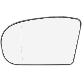X AUTOHAUX Car Rearview Mirror Glass Replacement W/Backing Plate Heated Left Side Driver Side for Mercedes-Benz E500 E320 E55 AMG 2003-2006