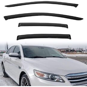 4pcs Out-Channel Smoke Tint Rain Guard compatible with compatible with 2010-2019 Taurus Tape-On Vent Deflector Window Visors Car Accessories