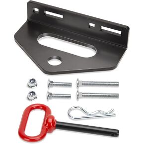 Zero Turn Mower Trailer Tow Hitch and Hitch Pin, 1/4"(6mm) Thick Heavy Duty Steel Universal Lawn Trailer Hitch Kit with Pin, Versatile Chain Slot Rugged Trailer Hitch Included Carriage Bolt Hardware