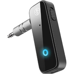 Criacr Bluetooth Aux Adapter for Car, 2 in 1 Bluetooth 5.0 Receiver for Car with Display Screen, Suitable for Cars, Speakers, Stereo Systems and Headphones