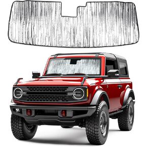 مظلات الزجاج الأمامي متوافقة مع ملحقات Ford Bronco 2021 2022 2023 2/4 باب، مظلة النافذة الواقية من الشمس كتلة الشمس تبقي سيارتك باردة ومحمية من الداخل (لا تناسب رياضة برونكو) in Kuwait
