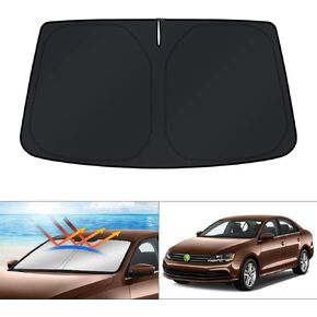 KUST Windshield Sun Shade for 2011-2018 Volkswagen VW Jetta Accessories Sunshade Foldable Window Sun Visor Protector Blocks UV Rays Keep Your Car Cooler