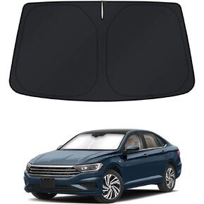 KUST Windshield Sun Shade for 2011-2018 Volkswagen VW Jetta Accessories Sunshade Foldable Window Sun Visor Protector Blocks UV Rays Keep Your Car Cooler