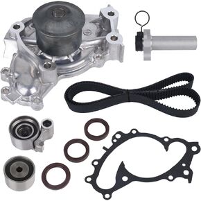 TCKWP257 Engine Timing Belt Kit with Water Pump Fit for 1994-2003 Lexus ES300 RX300; 1994-2004 Toyota Avalon Camry Sienna Solara 3.0L, WPTO033 TKT-024