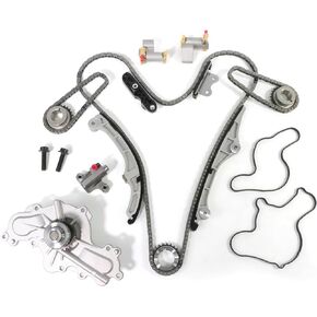 AT4Z-6306-A Engine Timing Chain Kit w/Water Pump for Ford Edge Flex Taurus for Lincoln MKS MKT MKX for Mazda 6 CX-9 3.5L 3.7L DOHC 2007-2010 Aftermarket Parts Replace#7T4Z-6256-A 7T4Z-6268-CA