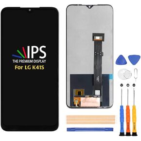 Screen Replacement for LG K41S LM-K410 LM-K410EMW Black no Frame LCD Display& Touch Screen Digitizer Frame Assembly Set with Repair Tool Kits