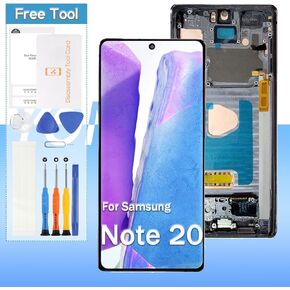 Screen Replacement for Samsung Galaxy Note 20 5G /Note 20 4G SM-N981U, SM-N981A, SM-N981W, SM-N980 6.7" (OLED) LCD Display Digitizer Touch Assembly Repair.(Black with Frame)